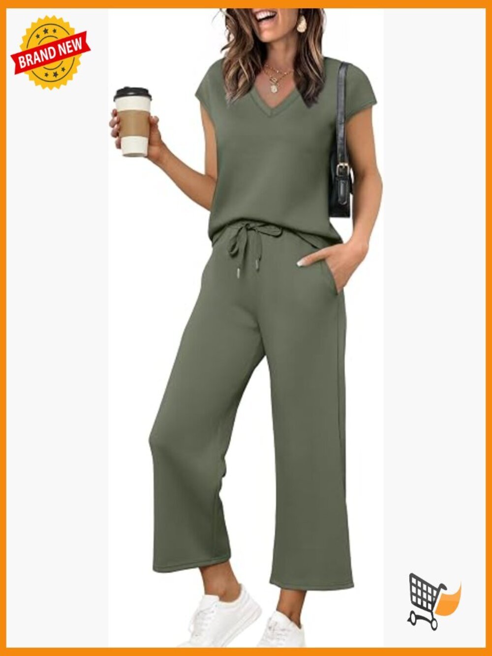 Two Piece Sets for Women Summer Outfits Lounge Sets V Neck Tops Wide Leg Pants